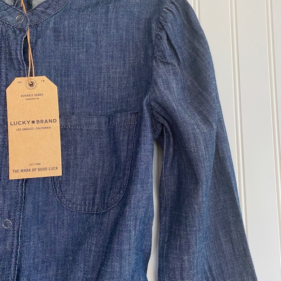 Lucky Brand True Indigo peplum top SIZE SMALL - Picture 3 of 8